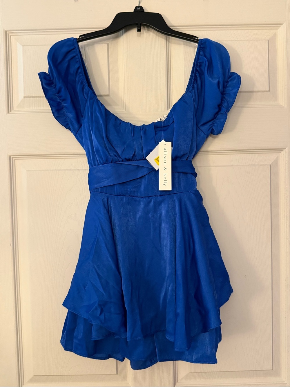 NWT Allison & Kelly Royal Blue Puff Sleeve Mini Dress | Size Medium